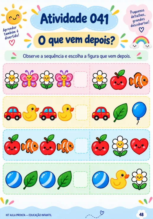 Atividade: Lógica, sequências e classificação