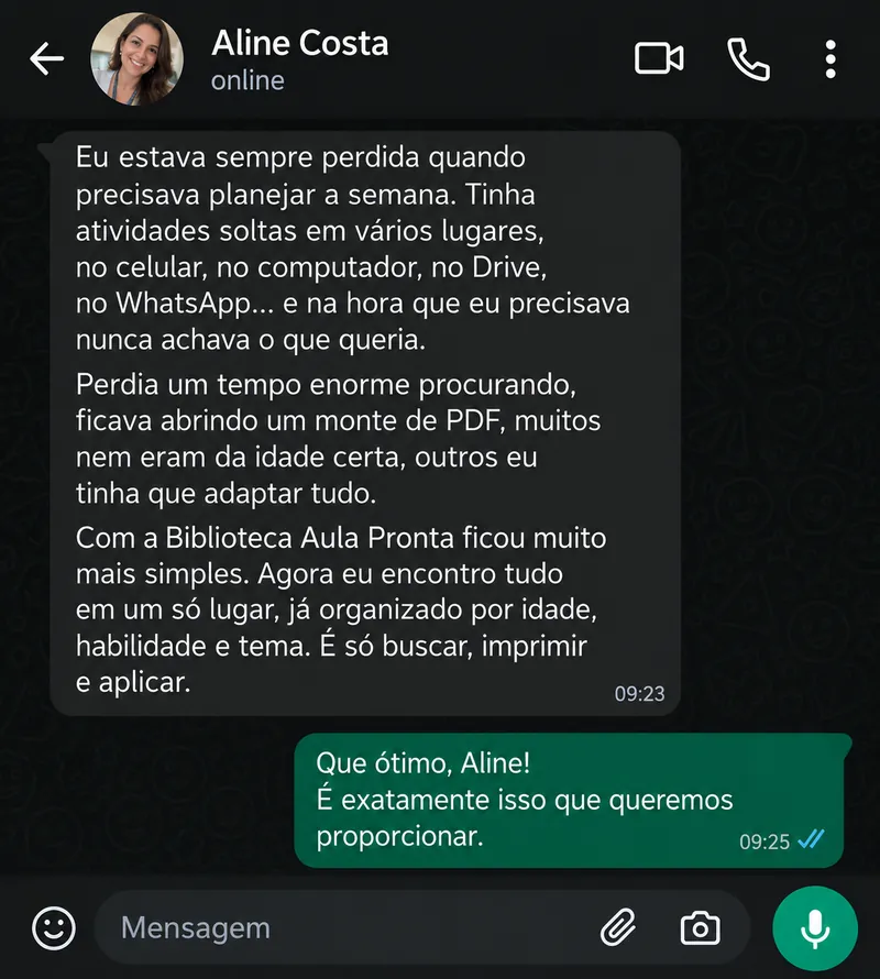 Conversa sobre dificuldade de planejar a semana