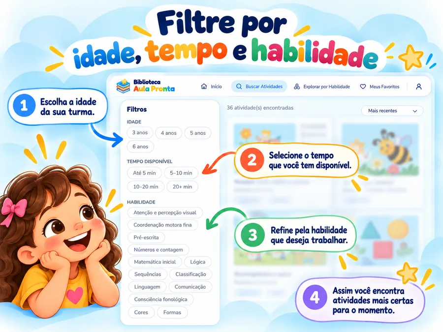 Passo 4: Filtre por idade, tempo e habilidade